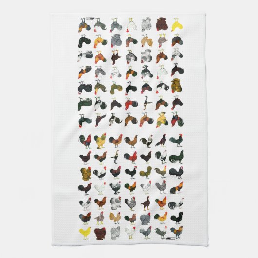 49 Hähne Küchentuch (Vertikal)