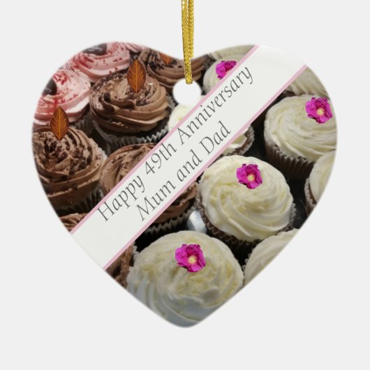 49. Hochzeitstag Keramik Ornament (Vorne)