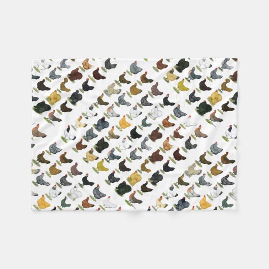 49 Huhn-Hennen Fleecedecke (Vorderseite (Horizontal))