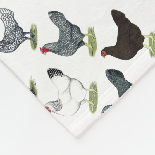 49 Huhn-Hennen Fleecedecke (Ecke)
