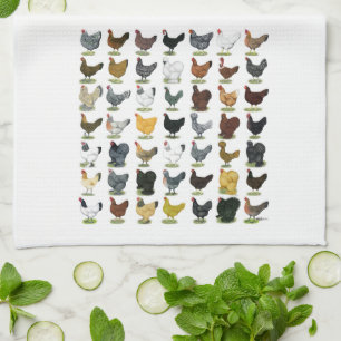 49 Huhn-Hennen Geschirrtuch
