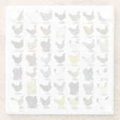 49 Huhn-Hennen Glasuntersetzer (Rückseite)