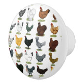 49 Huhn-Hennen Keramikknauf (Rechts)