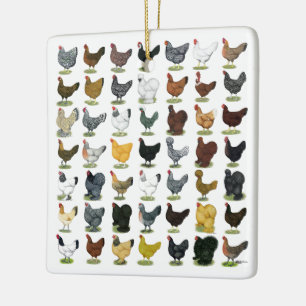 49 Huhn-Hennen Keramikornament