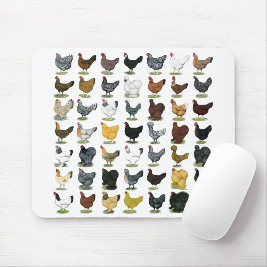 49 Huhn-Hennen Mousepad (Mit Mouse)