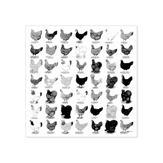 49 Hühnerhennen Gummistempel (Prägung)