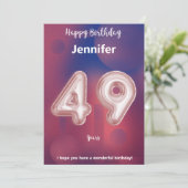 49 Jahre alte Happy Birthday Card (Stehend Vorderseite)