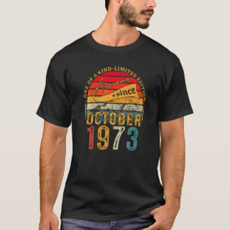 49 Jahre Vintager Oktober 1973 49. Geburtstag T-Shirt