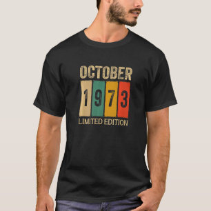 49 Jahre Vintager Oktober 1973 Oktober Geburtstag T-Shirt