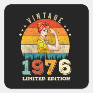 49-jähriger Tag 1976 Vintag 49. Geburtstagsfrauen Quadratischer Aufkleber