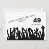 49. Party Einladung mit jubelnden Menschenmassen (Vorderseite)