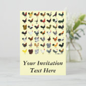 49 Rooster Einladung (Stehend Vorderseite)