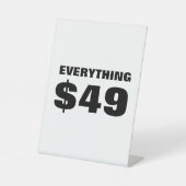 49 $ Verkaufsabrechnung, 49 $ Preisabrechnung, Hän Sockelschild (Vorderseite)