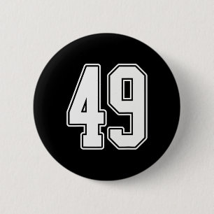 #49 White Kontur Number 49 Sports Fan Jersey Styl Button