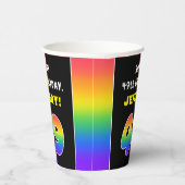 49th Birthday: Colorful Rainbow # 49, Custom Name Pappbecher (Rechts)