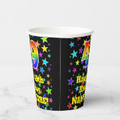 49th Birthday: Fun Stars Pattern and Rainbow 49 Pappbecher (Rechts)