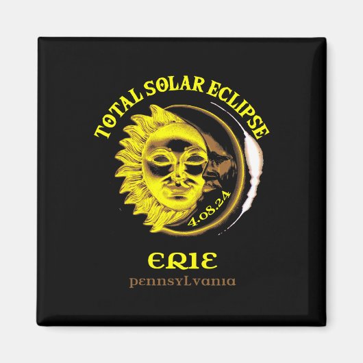 4.08.24 Gesamtsolaristin Eclipse 2024 Erie Pennsyl Magnet (Vorne)