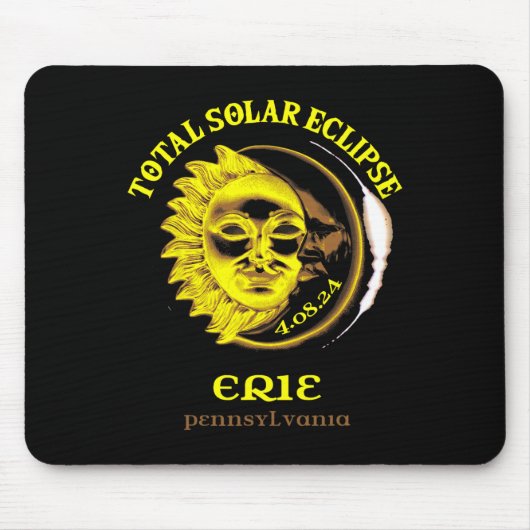 4.08.24 Gesamtsolaristin Eclipse 2024 Erie Pennsyl Mousepad (Vorne)