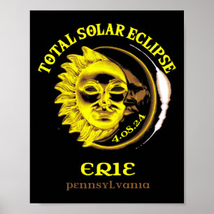 4.08.24 Totale Sonnenfinsternis 2024 Erie Pennsylv Poster