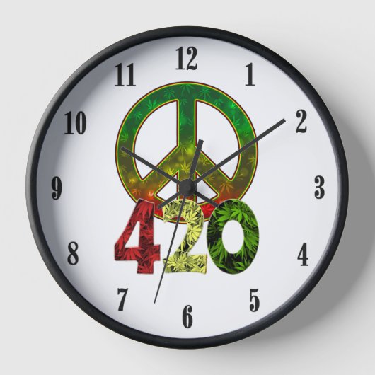 4 20 Frieden / Es ist 4 20 Irgendwo schwarze Zahle Uhr (Vorderseite)