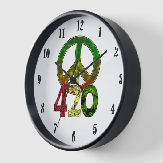 4 20 Frieden / Es ist 4 20 Irgendwo schwarze Zahle Uhr (Winkel)