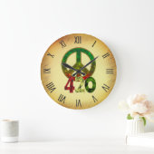 4 20 Peace Große Wanduhr (Zuhause)