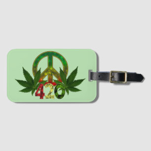 4 20 Rasta Friedensgras Grün Gepäckanhänger