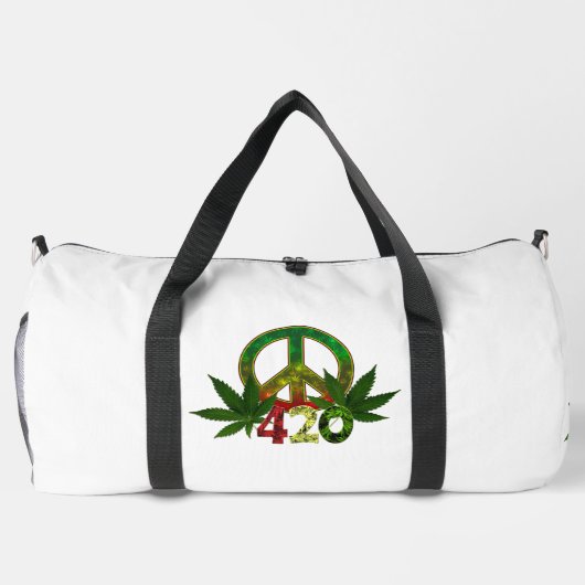 4 20 Rasta Peace Weed Duffle Bag (Rückseite)