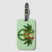 4 20 Rasta Peace Weed Green Gepäckanhänger (Vorderseite Vertikal)