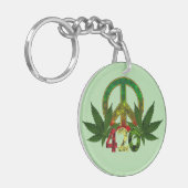 4 20 Rasta Peace Weed Green Schlüsselanhänger (Vorderseite links)