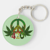 4 20 Rasta Peace Weed Green Schlüsselanhänger (Rückseite)