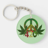 4 20 Rasta Peace Weed Green Schlüsselanhänger (Vorderseite)