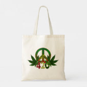 4 20 Rasta Peace Weed Tragetasche (Rückseite)