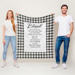 4:24–26 Der Herr segne dich Neutraler Vintage-Stil Fleecedecke