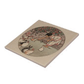 4.25" Elegante Vintage Kaninchen Kunstgeschichte Fliese (Seite)