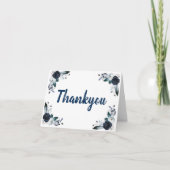 4,25" x 5,5" Navy Blue Bouquet BlankThankyou Cards Dankeskarte (Vorderseite)