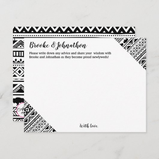 4.25x5.5 Advice Card Boho Buffalo Tribal Muster B Einladung (Vorne/Hinten)
