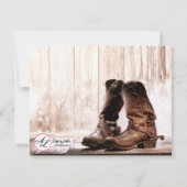 4.25x5.5 Advice Card Boots Country Rustic Western Einladung (Rückseite)