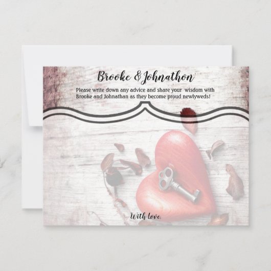 4.25x5.5 Advice Card Country Wood Key für mein Her Einladung (Vorderseite)