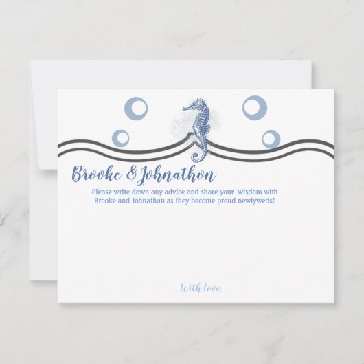4.25x5.5 Advice Card Seepferd Sea Ocean Beach Einladung (Vorderseite)