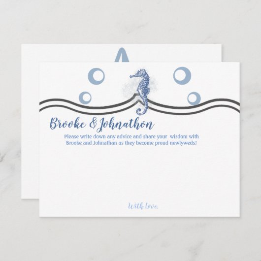 4.25x5.5 Advice Card Seepferd Sea Ocean Beach Einladung (Vorne/Hinten)