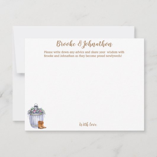 4.25x5.5 Advice Card Sommerlandhochzeit Rustikal Einladung (Vorderseite)