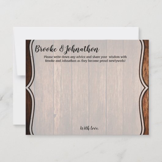 4.25x5.5 Advice Card Stall Holz Land Rustikal Einladung (Vorderseite)