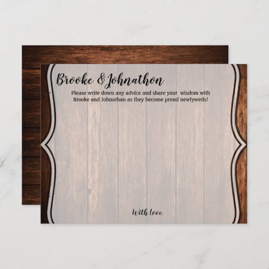 4.25x5.5 Advice Card Stall Holz Land Rustikal Einladung (Vorne/Hinten)