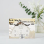 4.25x5.5 Advice Card Sunset Barn Country Rustikale Einladung (Stehend Vorderseite)