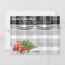 4.25x5.5 Advice Card XMAS Truck Baffalo Kariert Bl Einladung
