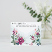 4.25x5.5 Beratungskarte Tropische Blume auf Blue O Einladung (Stehend Vorderseite)