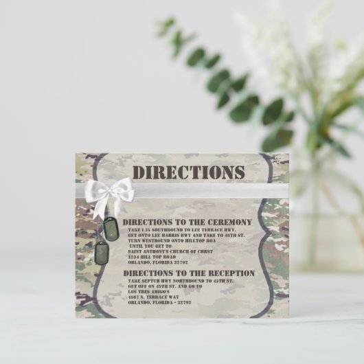 4.25x5.5 Direction Card Army Air Force OCP Camoufl Einladung (Stehend Vorderseite)