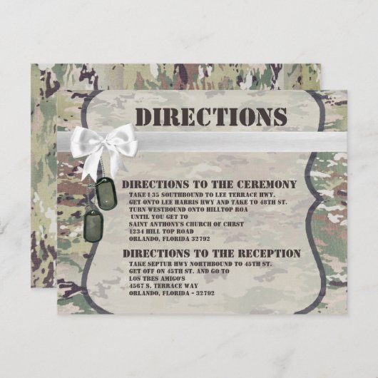 4.25x5.5 Direction Card Army Air Force OCP Camoufl Einladung (Vorne/Hinten)