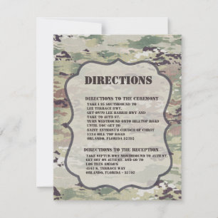 4.25x5.5 Direction Card Army Air Force OCP Camoufl Einladung